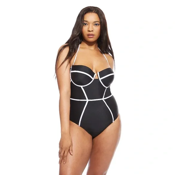 Chromat X Bustier Suit, Black/White, Medium